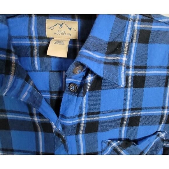 Blue Mountain Flannel Shirt Women's plaid Medium rustic tomboy comfy outdoorsy - Picture 5 of 8